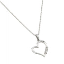 Silver 925 Rhodium Plated Heart CZ Pendant - STP01464 | Silver Palace Inc.