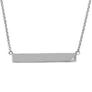 Silver 925 Rhodium Plated Bar Necklace with Diamond - STP01476RH | Silver Palace Inc.