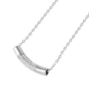 Silver 925 Rhodium Plated Macaroni Micro Pave CZ Pendant Necklace - STP01486 | Silver Palace Inc.