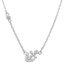 Silver 925 Rhodium Plated CZ Anchor Accent Necklace - STP01524 | Silver Palace Inc.