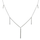 Silver 925 Rhodium Plated CZ Hanging Bars Necklace - STP01534 | Silver Palace Inc.