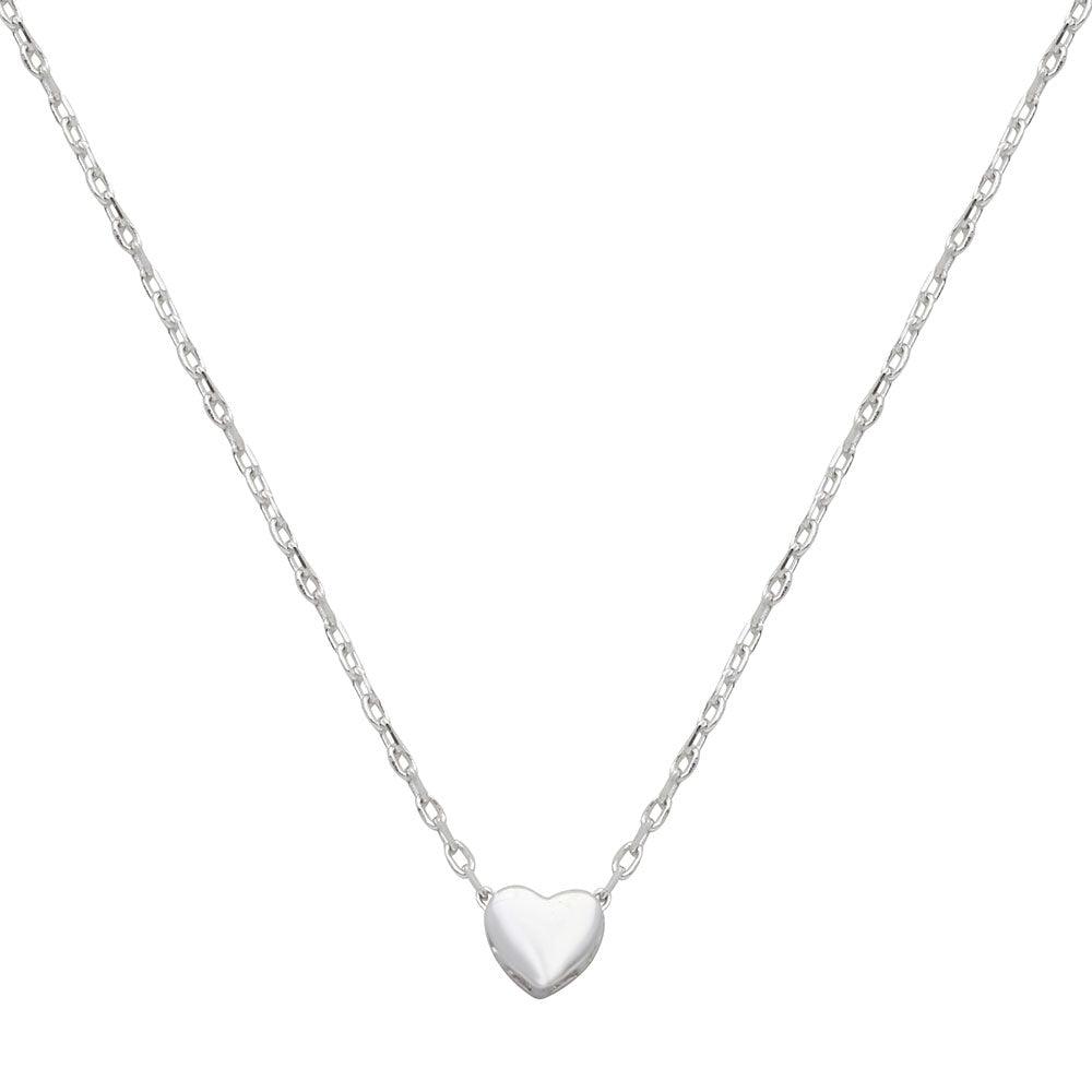 Silver 925 Rhodium Plated Small Heart Necklace - STP01543 | Silver Palace Inc.