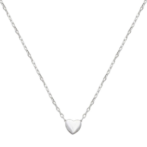 Silver 925 Rhodium Plated Small Heart Necklace - STP01543 | Silver Palace Inc.