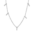 Silver 925 Rhodium Plated Small Multi Bar Necklace - STP01557RH | Silver Palace Inc.