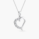 Collar de plata de ley 925 rodiada con corazón de circonitas - STP01584