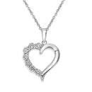 Collar de plata de ley 925 rodiada con corazón de circonitas - STP01584
