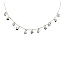 Silver 925 Rhodium Plated Mini Heart and CZ Charm Necklace - STP01606 | Silver Palace Inc.