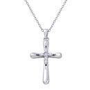 Silver 925 Rhodium Plated Cross Pendant with Mini CZ Cross Center - STP01616 | Silver Palace Inc.