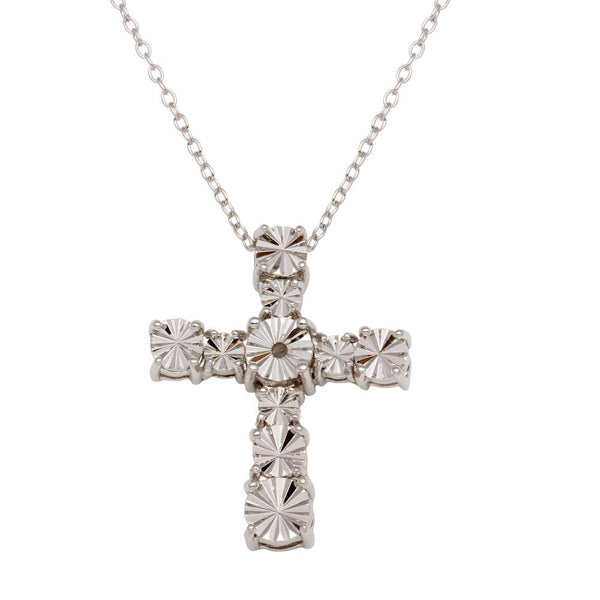 Silver 925 Rhodium Plated Cross Necklace - STP01643 | Silver Palace Inc.
