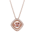 Silver 925 Rhodium Plated Open Rhombus Necklace with Dancing CZ - STP01659RGP | Silver Palace Inc.