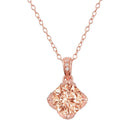 Silver 925 Rose Gold Plated Pink CZ Pendant Necklace - STP01664 | Silver Palace Inc.