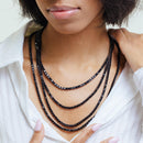 925 Sterling Silver Blk Rhodium Plated Round Blk CZ Tennis Necklace or Bracelet 4mm - STP01676BLK