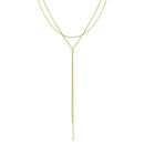 Silver 925 Gold Plated Dangling Chain Necklace - STP01697GP | Silver Palace Inc.