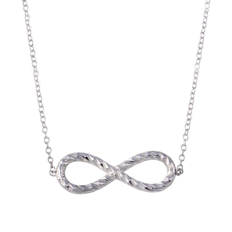 Silver 925 Rhodium Plated Rope Infinity Necklaces - STP01735 | Silver Palace Inc.
