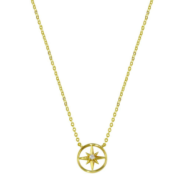 Silver 925 Gold Plated Northern Star Necklace - STP01774GP | Silver Palace Inc.