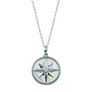 Silver 925 Northern Star CZ Mother of Pearl Pendant - STP01777 | Silver Palace Inc.
