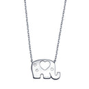 Rhodium Plated 925 Sterling Silver Elephant Heat Star Necklace - STP01803 | Silver Palace Inc.