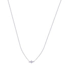 Rhodium Plated 925 Sterling Silver Northstar Clear CZ Necklace - STP01823 | Silver Palace Inc.