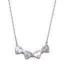 Collar magnético con corazón de flor y circonitas cúbicas en plata de ley 925 rodiada - STP01826