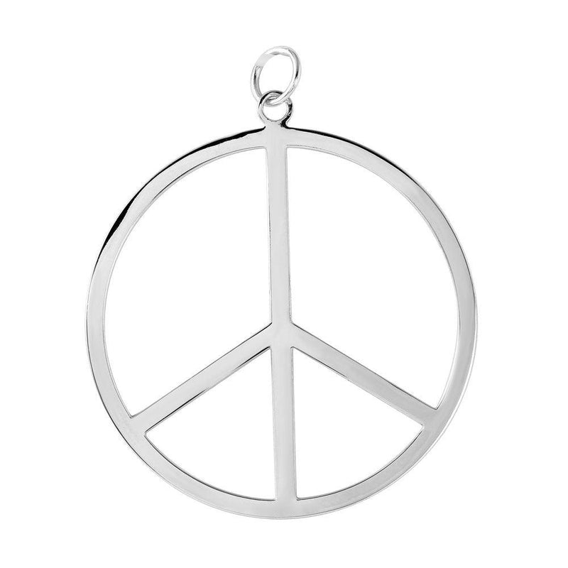 Silver 925 Open Peace Symbol Pendant - STP01222 | Silver Palace Inc.