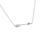 Silver 925 Rhodium Plated Clear CZ Arrow Pendant Necklace - STP01382 | Silver Palace Inc.