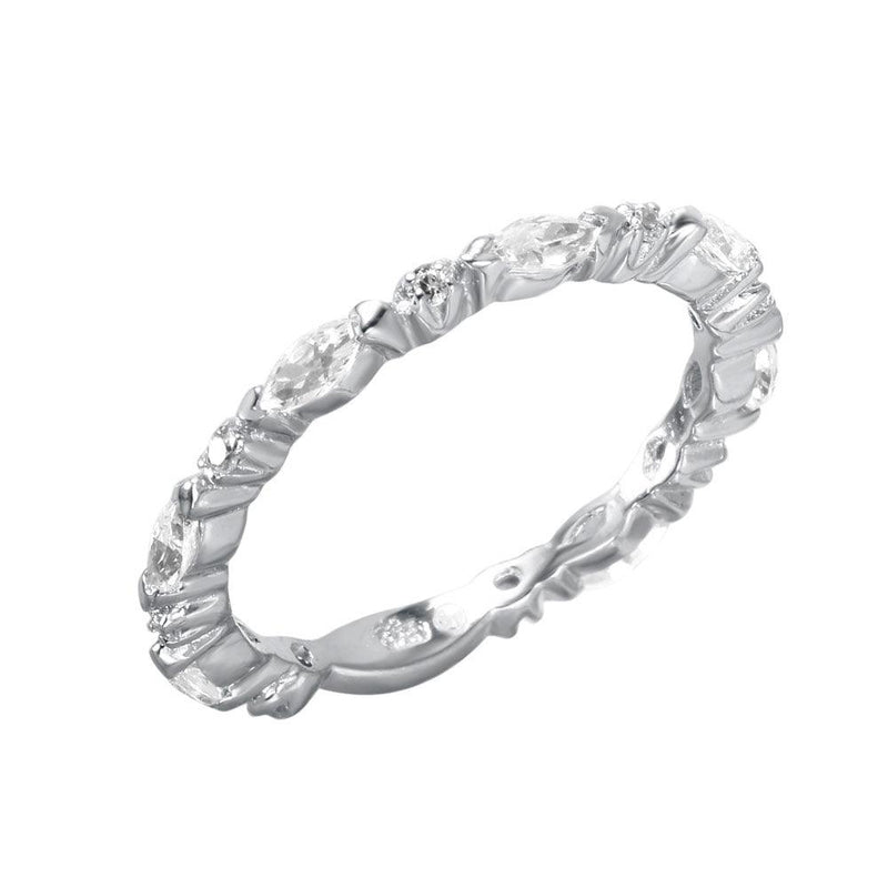 Silver 925 Rhodium Plated CZ Stackable Ring - STR00095 | Silver Palace Inc.