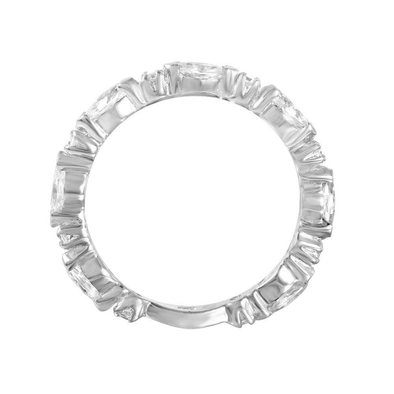 Silver 925 Rhodium Plated CZ Stackable Ring - STR00095