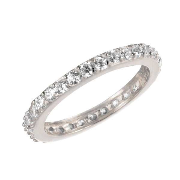 Silver 925 Rhodium Plated CZ Stackable Eternity Ring - STR00119RH | Silver Palace Inc.