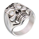 Closeout-Silver 925 Rhodium Plated CZ Eye Skull Ring - STR00161 | Silver Palace Inc.