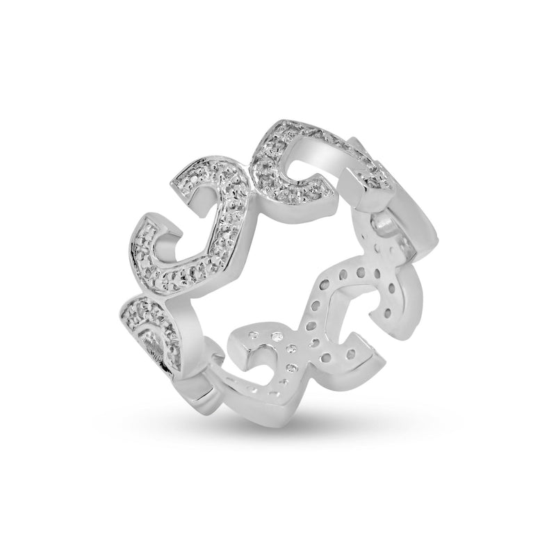 Closeout-Silver 925 Rhodium Plated CZ Eternity Heart Ring - STR00176 | Silver Palace Inc.