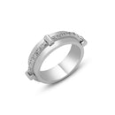 Closeout-Silver 925 Rhodium Plated CZ Crown Ring - STR00190 | Silver Palace Inc.