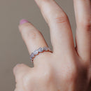 Silver 925 Rhodium Plated CZ Stackable Eternity Heart Ring - STR00254