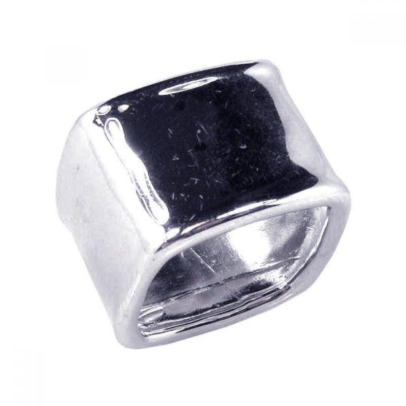 Closeout-Silver 925 Rhodium Plated Square Shaped Ring - STR00391 | Silver Palace Inc.