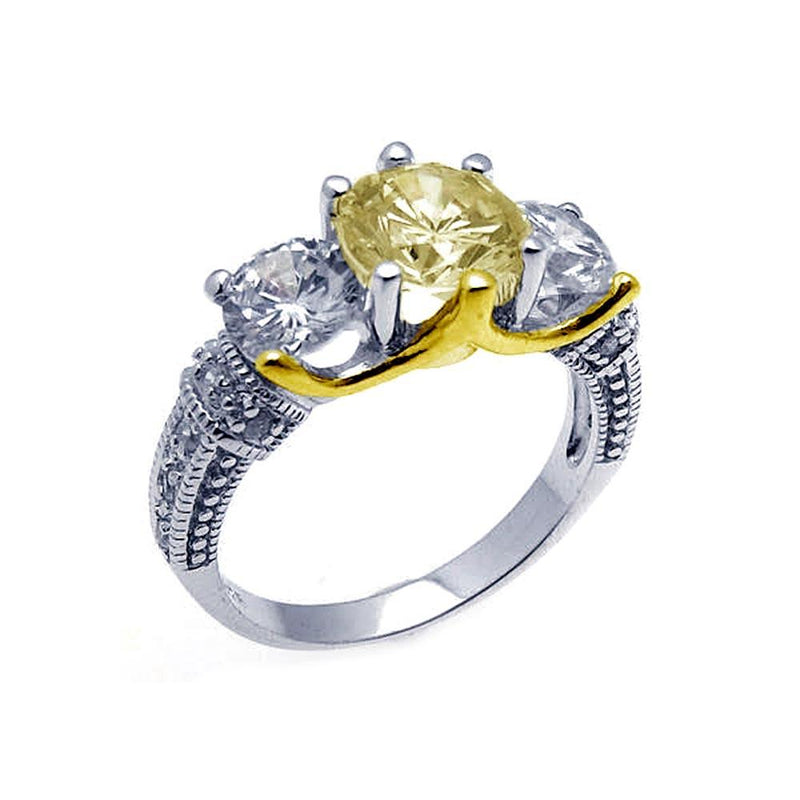 Silver 925 Rhodium Plated CZ Past Present Future Ring - STR00483 | Silver Palace Inc.