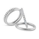 Silver 925 Rhodium Plated CZ Ring Set - STR00517 | Silver Palace Inc.
