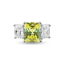 Silver 925 Rhodium Plated Yellow Center and Clear CZ Ring - STR00537 | Silver Palace Inc.