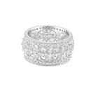 Silver 925 Rhodium Plated CZ Orante Flower Eternity Ring - STR00538 | Silver Palace Inc.
