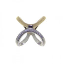 Silver 925 Rhodium and Gold Plated CZ Open Ring - STR00582 | Silver Palace Inc.