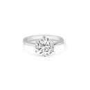 Silver 925 Rhodium Plated CZ Large Solitaire Ring - STR00599