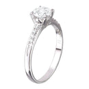 Silver 925 Rhodium Plated Round Center CZ Ring - STR00651