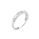 Silver 925 Rhodium Plated Clear Baguette CZ Ring - STR00785