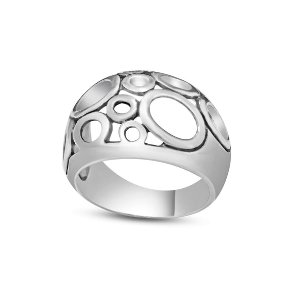 Silver 925 High Polished Open Bubble Design Ring - CR00803 | Silver Palace Inc.