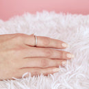 Silver 925 Rhodium Plated Small Round CZ Band Ring - STR00938