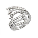 Silver 925 Rhodium Plated Inlay Filigree Design CZ Ring - STR00940 | Silver Palace Inc.