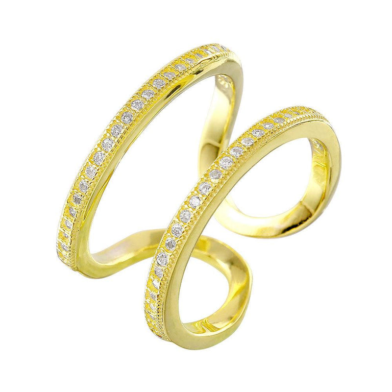 Silver 925 Gold Plated Entangling Ring - STR01022GP | Silver Palace Inc.