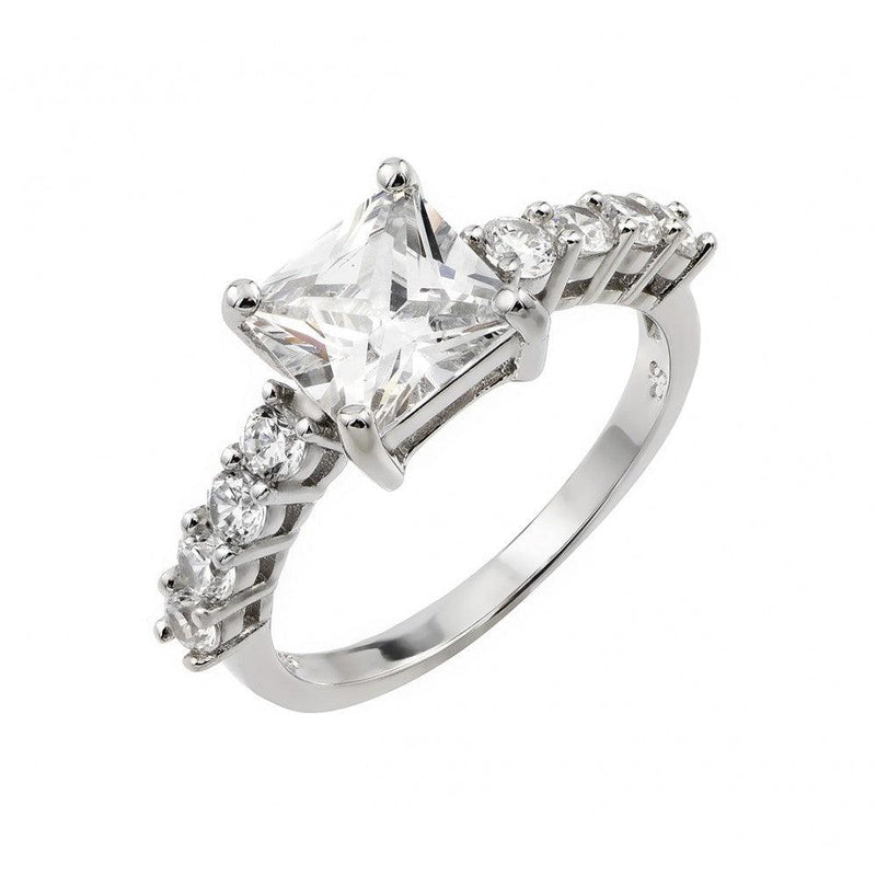 Silver 925 Rhodium Plated CZ Ring - STR01024 | Silver Palace Inc.