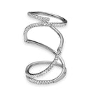 Anillo espiral de circonitas cúbicas en plata de ley 925 rodiada - STR01063
