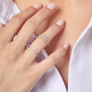 Anillo espiral de circonitas cúbicas en plata de ley 925 rodiada - STR01063