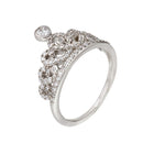 Rhodium Plated 925 Sterling Silver CZ Tiara Ring - STR01073