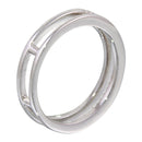 Rhodium Plated 925 Sterling Silver Two Row Ring with CZ - STR01077